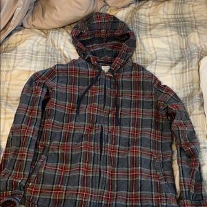 Men’s Maroon & Grey Flannel Hoodie